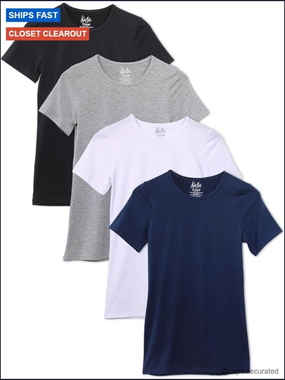 4-Pack Crewneck T-Shirt Base Layer for Women